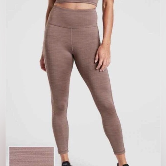 Athleta Womens Ultimate Stash Pocket 7/8 Tight Leggings XXS High Waist Brown